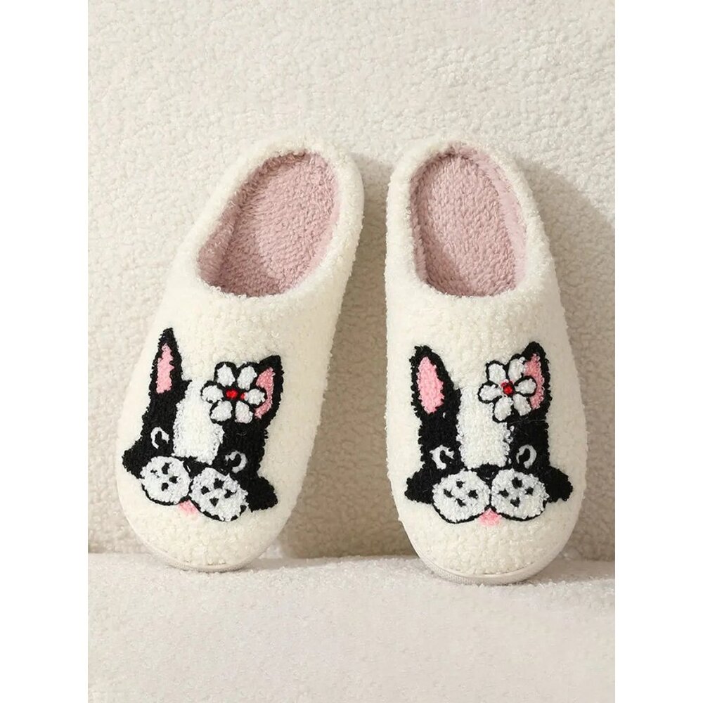 2/$30 Size 8 Cute Puppy NEW Boston Terrier Dog Slippers
